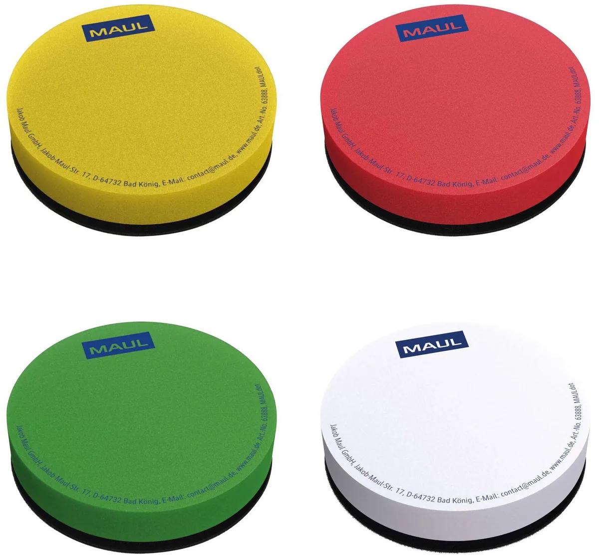 Bordwisser MAULdot vilt Schaumstoff 10 stuks 9.2 x 9.2 x 2.1 cm wit rood geel groen zwart von Maul in Weiß, Rot, Gelb, Grün, Schwarz – Produktfoto