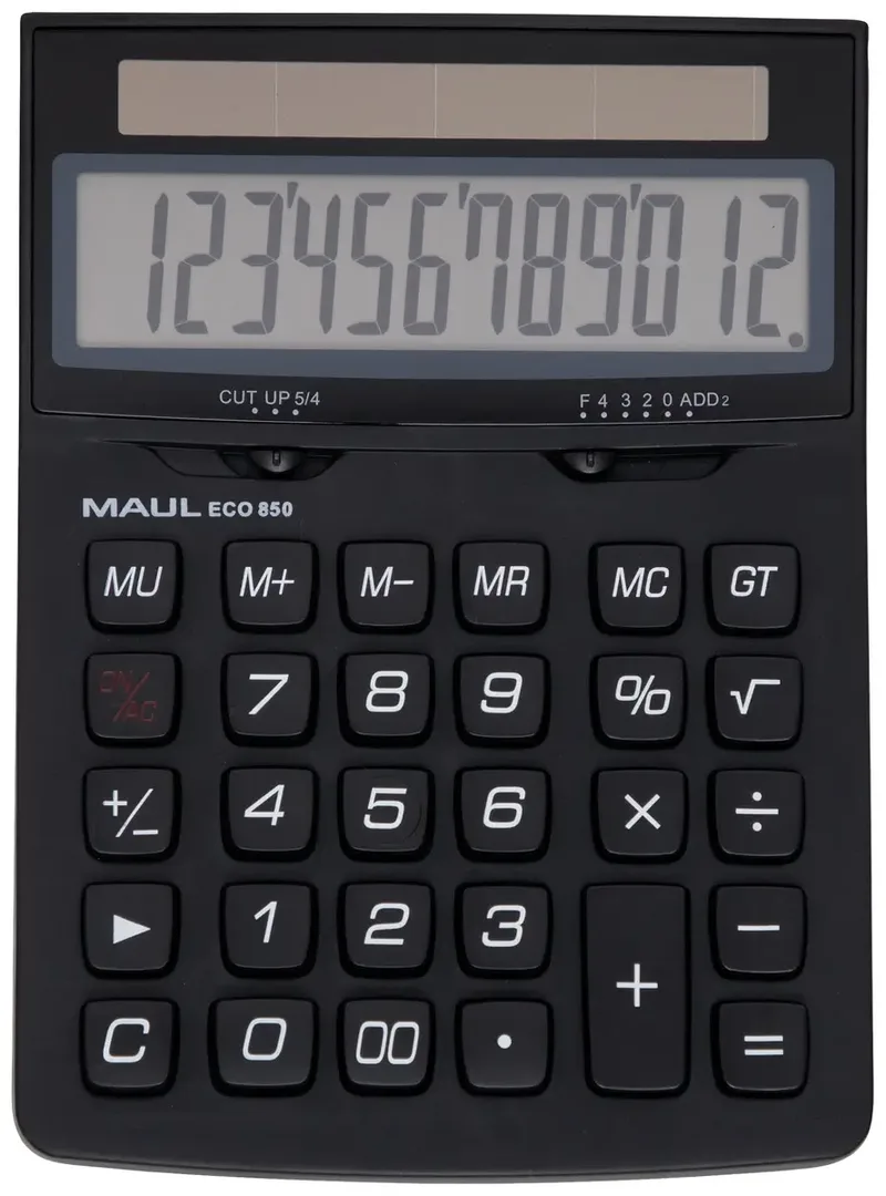 ECO 850 Taschenrechner Schwarz Display (Stellen): 12 solarbetrieben (B x H x T) 126 x 174 x 35 mm de Maul – photo produit