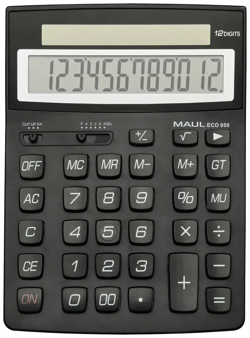 ECO 950 Tischrechner Schwarz Display (Stellen): 12 solarbetrieben (B x H x T) 155 x 210 x 33 mm de Maul – photo produit
