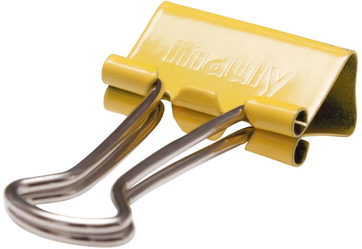 Foldback klemmen mauly® metaal metaal 12 stuks 19 mm by Maul in Yellow – product photo
