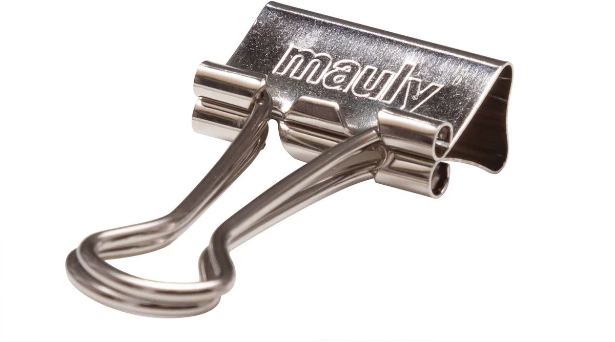 Foldback klemmen mauly® metaal metaal 12 stuks 19 mm de Maul en Argent – photo produit