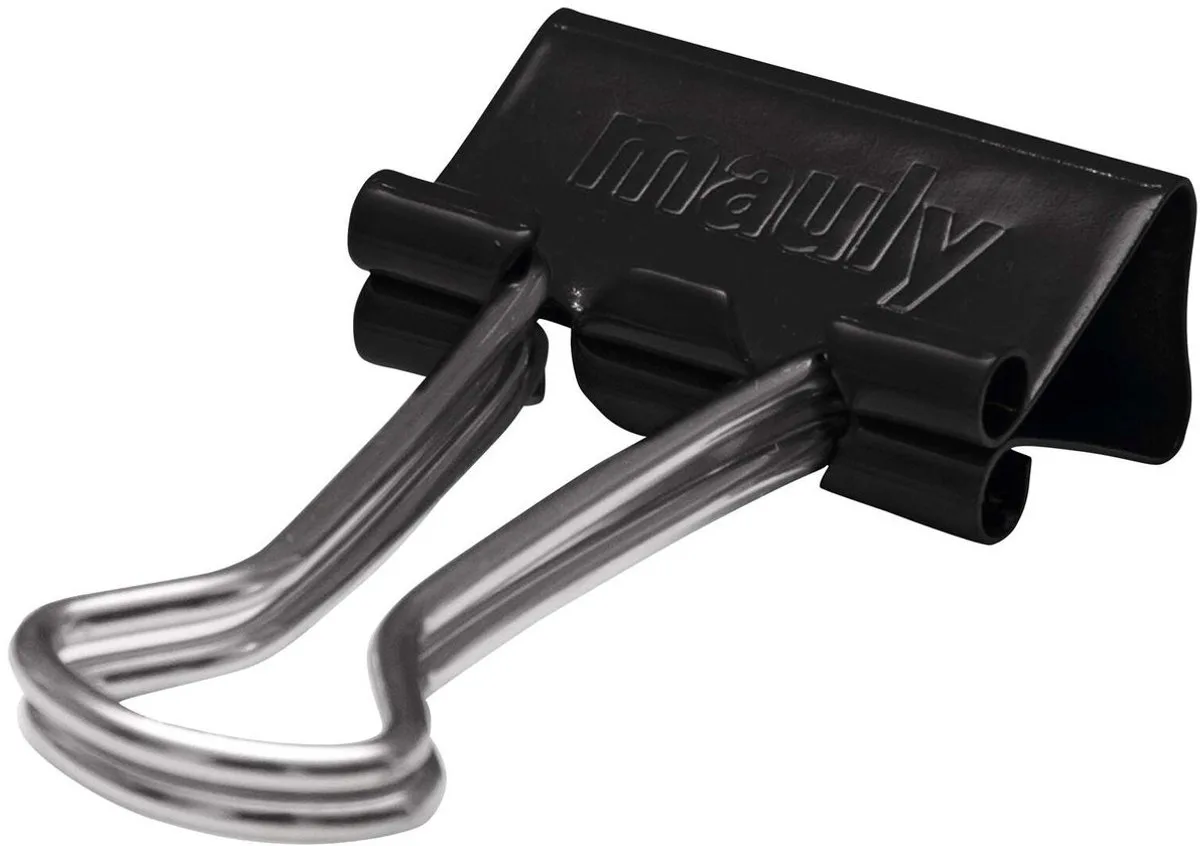 Foldback klemmen mauly® metaal metaal 12 stuks 25 mm von Maul in Schwarz – Produktfoto
