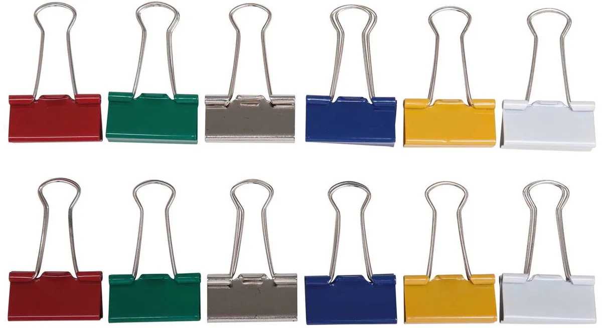 Foldback klemmen metaal metaal 12 stuks 32 mm van Maul in Rood – productfoto