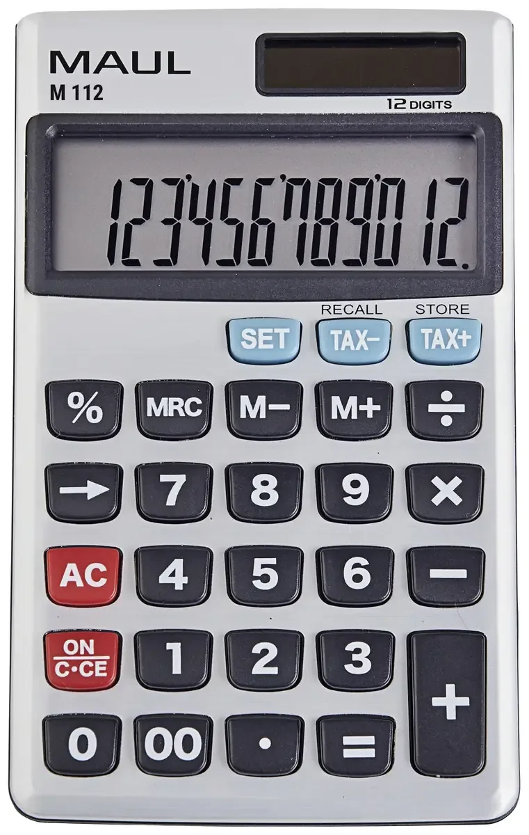 M 12 Taschenrechner Grau Display (Stellen): 12 batteriebetrieben, solarbetrieben de Maul – photo produit