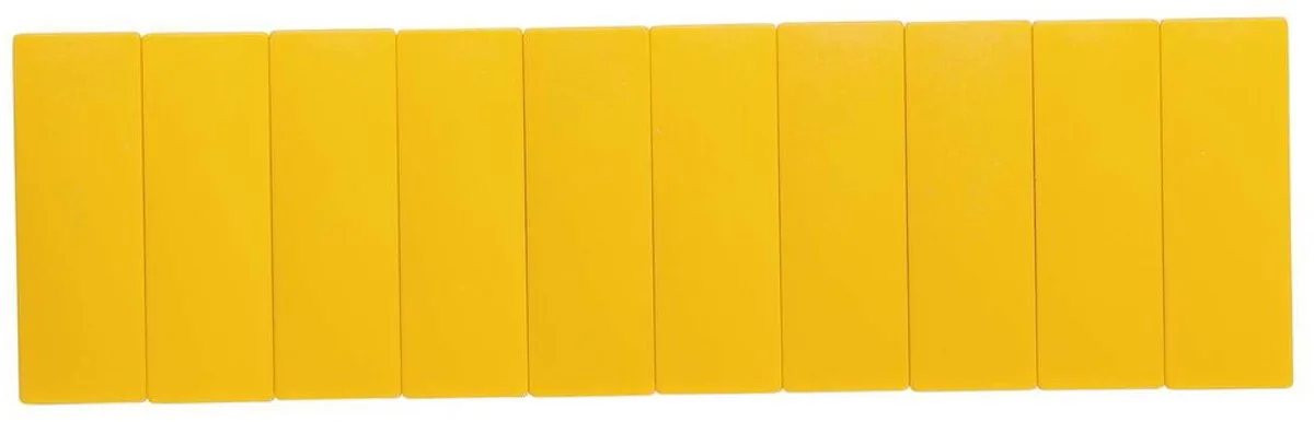 Magneet rechthoek 10 stuks 1 kg kunststof Ferriet bruchsicher erodiert lackiert 5.4 x 1.9 x 0.9 cm geel van Maul in Geel, Zwart – productfoto