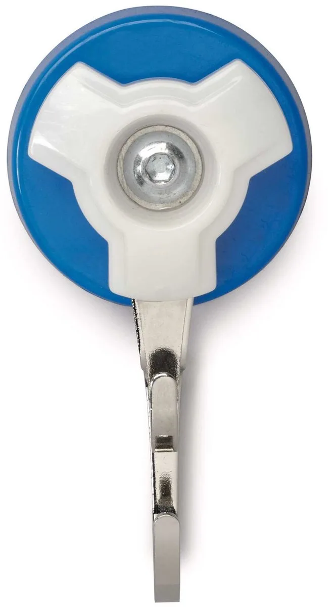 Magneet rond 1 stuk 18 kg kunststof staal metaal Ferriet met haken verzinkt 11.3 x 5.8 x 3.7 cm blauw de Maul en Bleu, Blanc, Argent – photo produit