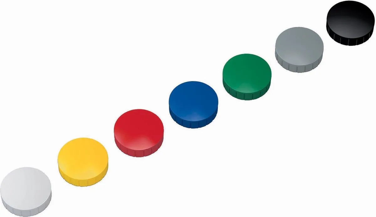 magneet Solid, 38 mm, trekkracht 2,5kg, doos van 10 stuks, assorti 12 stuks fra Maul i Assortiment aan kleuren – produktbillede