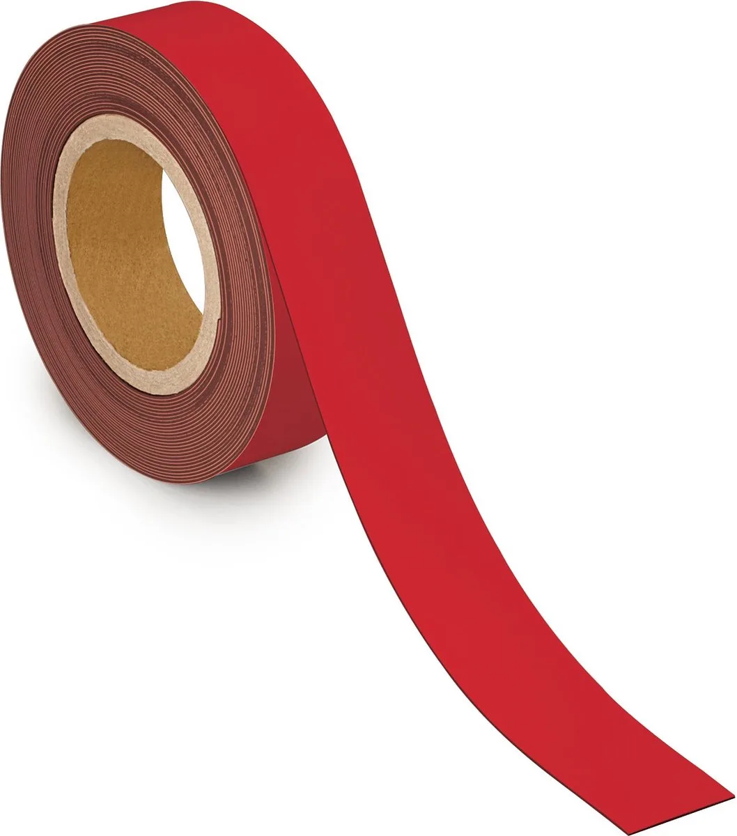 Magneetband - rood - metaal - beschrijfbaar - 1 stuk - 10 m x 40 mm x 1 mm de Maul en Rouge, Noir – photo produit