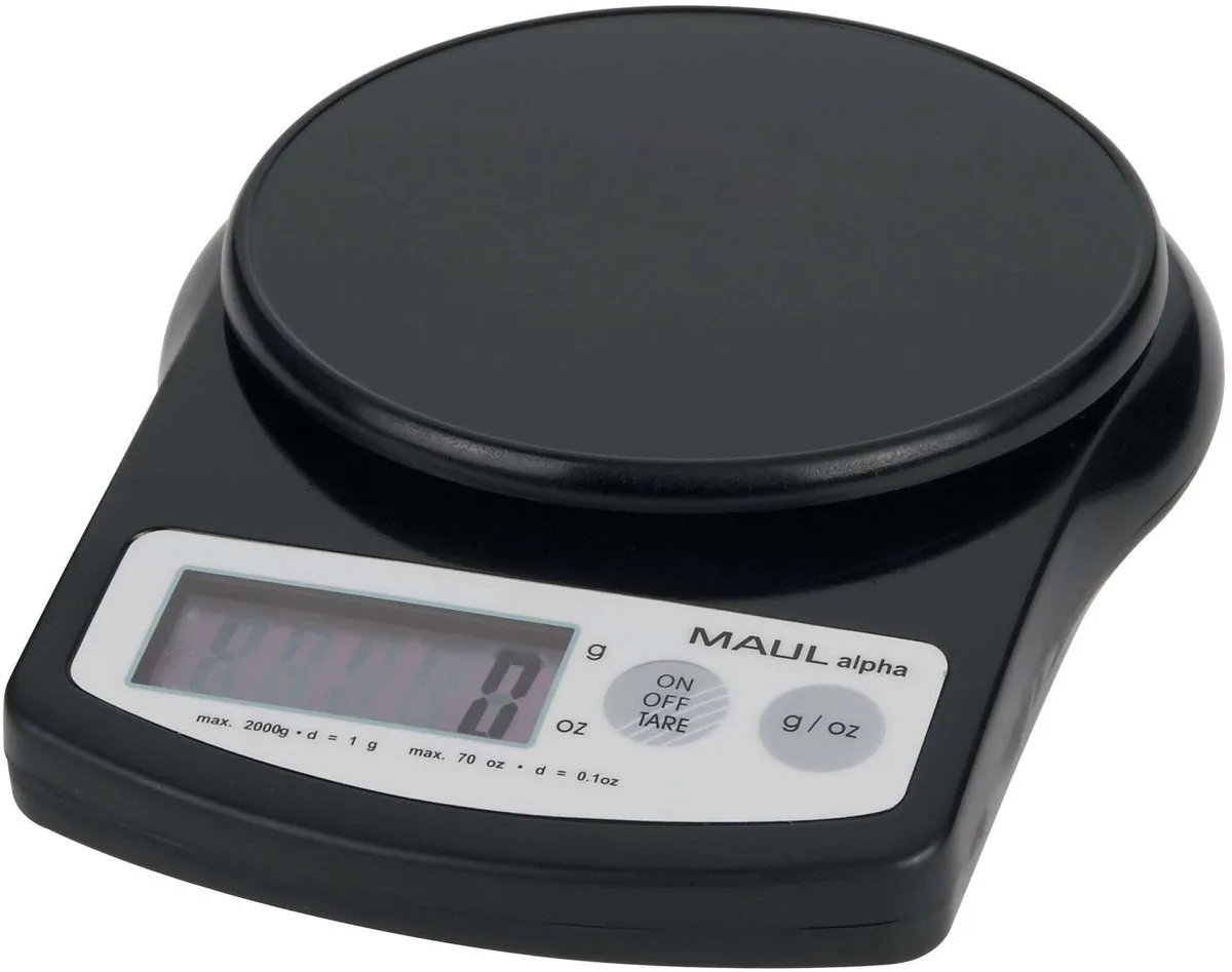 MAULalpha Briefweegschaal - 2 kg - Ø 12,4 cm - Kunststof - Postweegschaal de Maul en Noir – photo produit