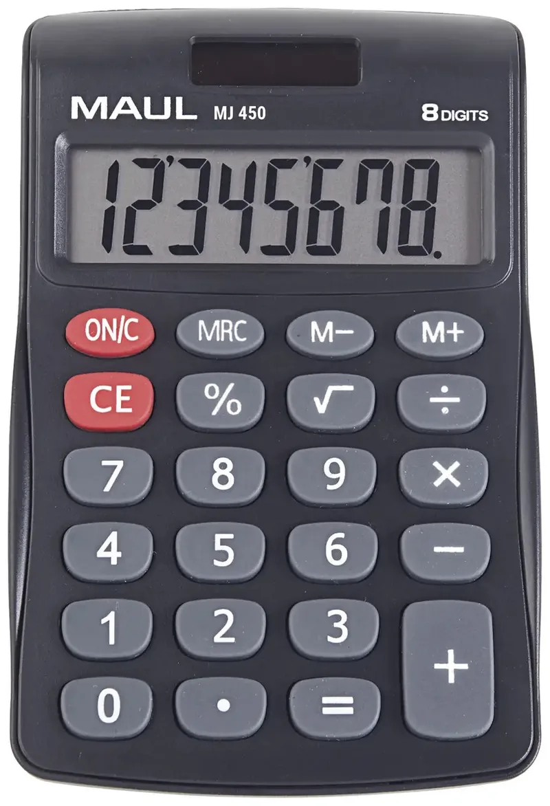 MJ 450 Tischrechner Schwarz Display (Stellen): 8 batteriebetrieben, solarbetrieben (B x H) 113 mm x 72 mm de Maul – photo produit