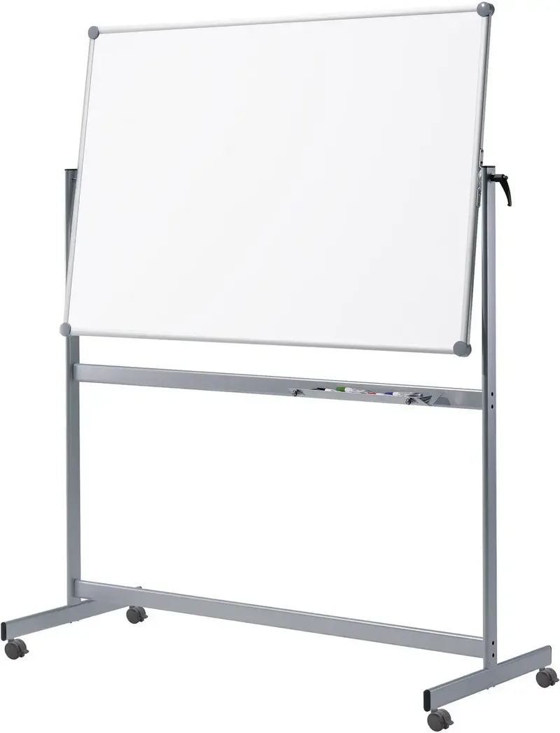 Mobiles Whiteboard MAULpro (B x H) 150 cm x 100 cm Weiß kunststoffbeschichtet Drehbar, Beide Seiten nutzbar, Inkl. Ablageschale, Inkl. Rollensatz de Maul – photo produit