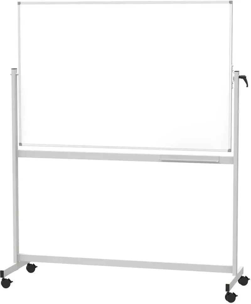 Mobiles Whiteboard MAULstandard (B x H) 200 cm x 100 cm Weiß kunststoffbeschichtet Drehbar, Beide Seiten nutzbar, Inkl. Ablageschale, Inkl. Rollensatz von Maul – Produktfoto