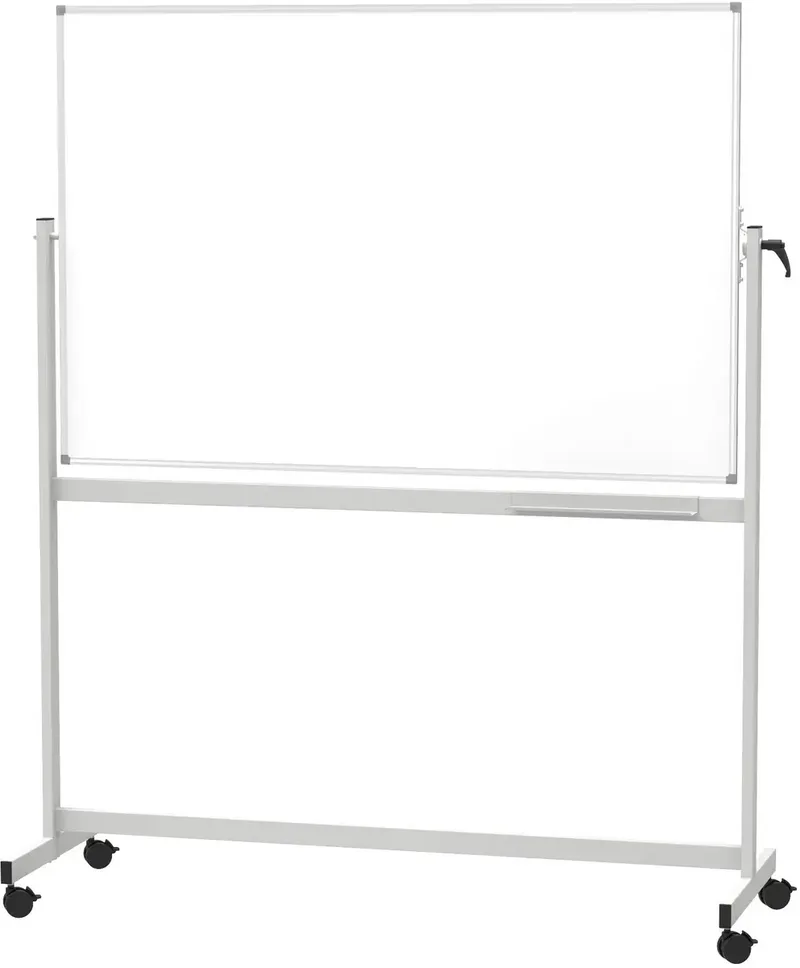 Mobiles Whiteboard MAULstandard, Emaille (B x H) 150 cm x 100 cm Weiß emaillebeschichtet Drehbar, Beide Seiten nutzbar, Inkl. Ablageschale, Inkl. de Maul – photo produit