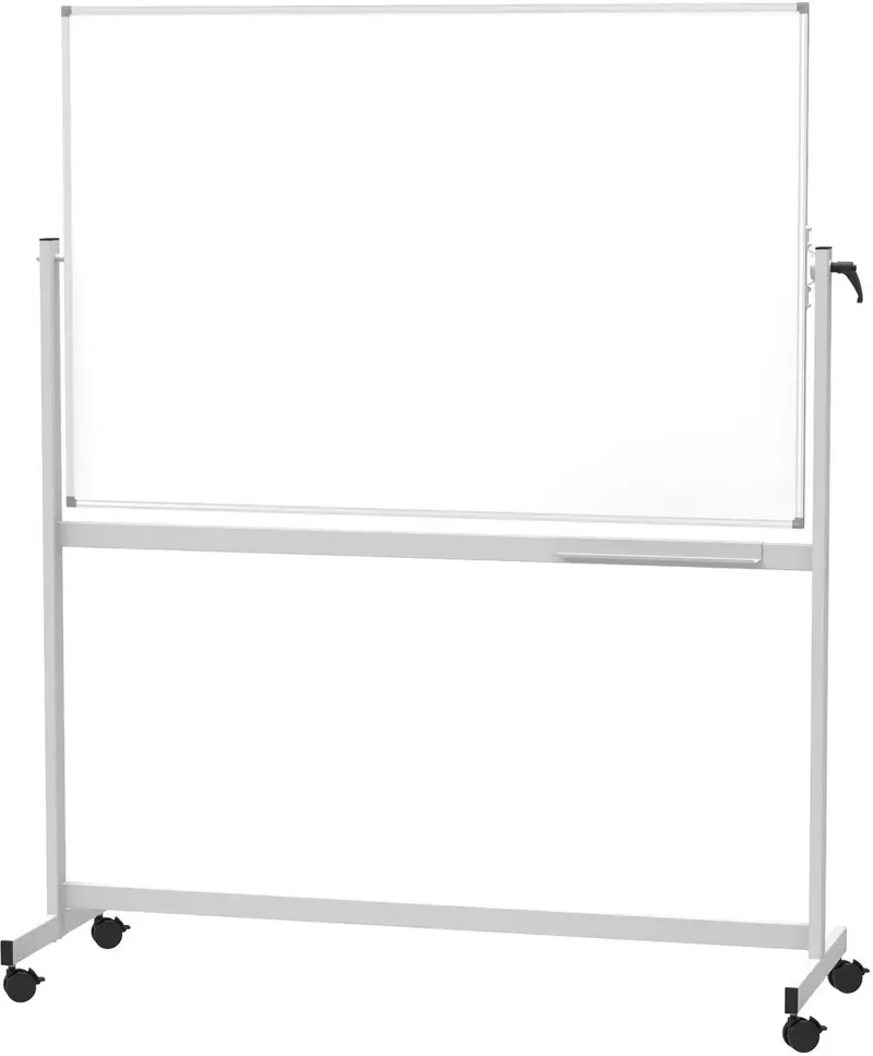 Mobiles Whiteboard MAULstandard, Emaille (B x H) 180 cm x 120 cm Weiß emaillebeschichtet Drehbar, Beide Seiten nutzbar, Inkl. Ablageschale, Inkl. de Maul – photo produit