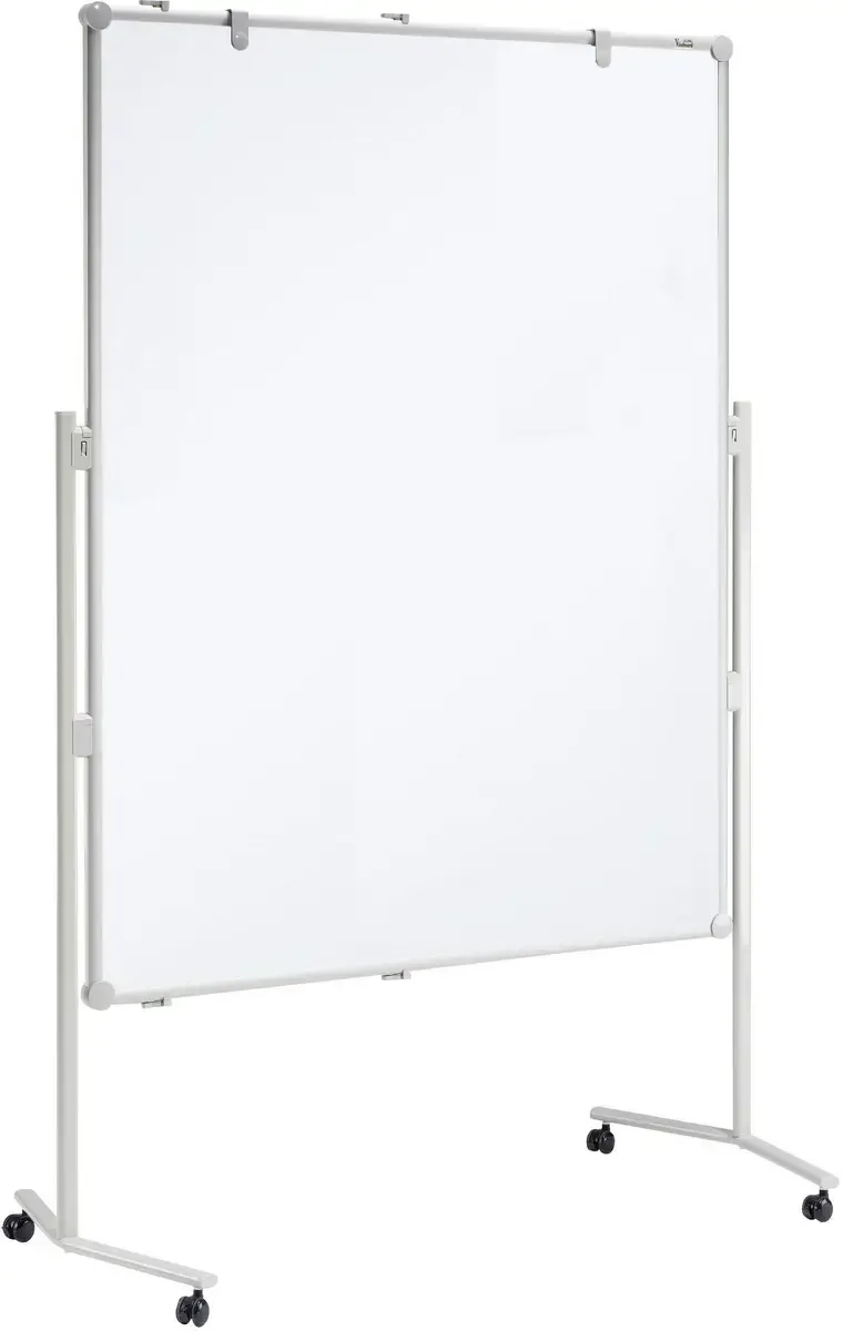 Moderationstafel (B x H) 120 cm x 150 cm Whiteboard Weiß Inkl. Ablageschale, Inkl. Blockhalter, Inkl. Rollen, beidseitig verwendbar, beschriftbar von Maul – Produktfoto