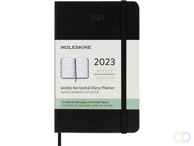 Agenda 2023 Moleskine 12mnd Pocket 7dagen/2pagina's hard cover zwart by Moleskine – product photo