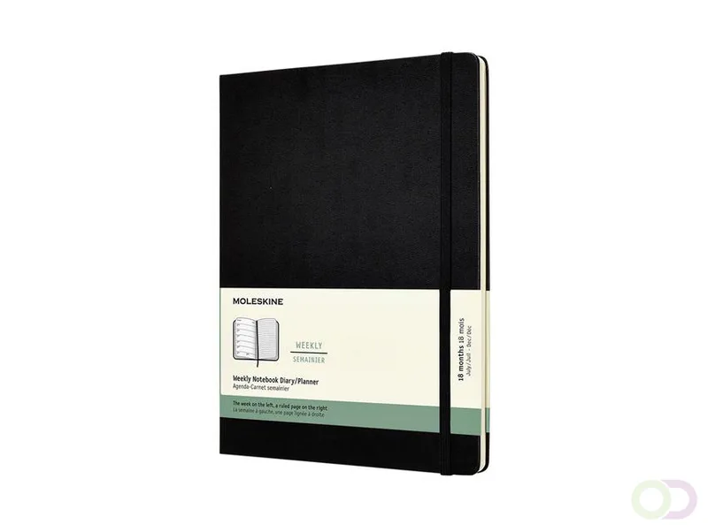 Agenda notitieboek 2022-2023 Moleskine 18mnd XL hard cover zwart de Moleskine – photo produit