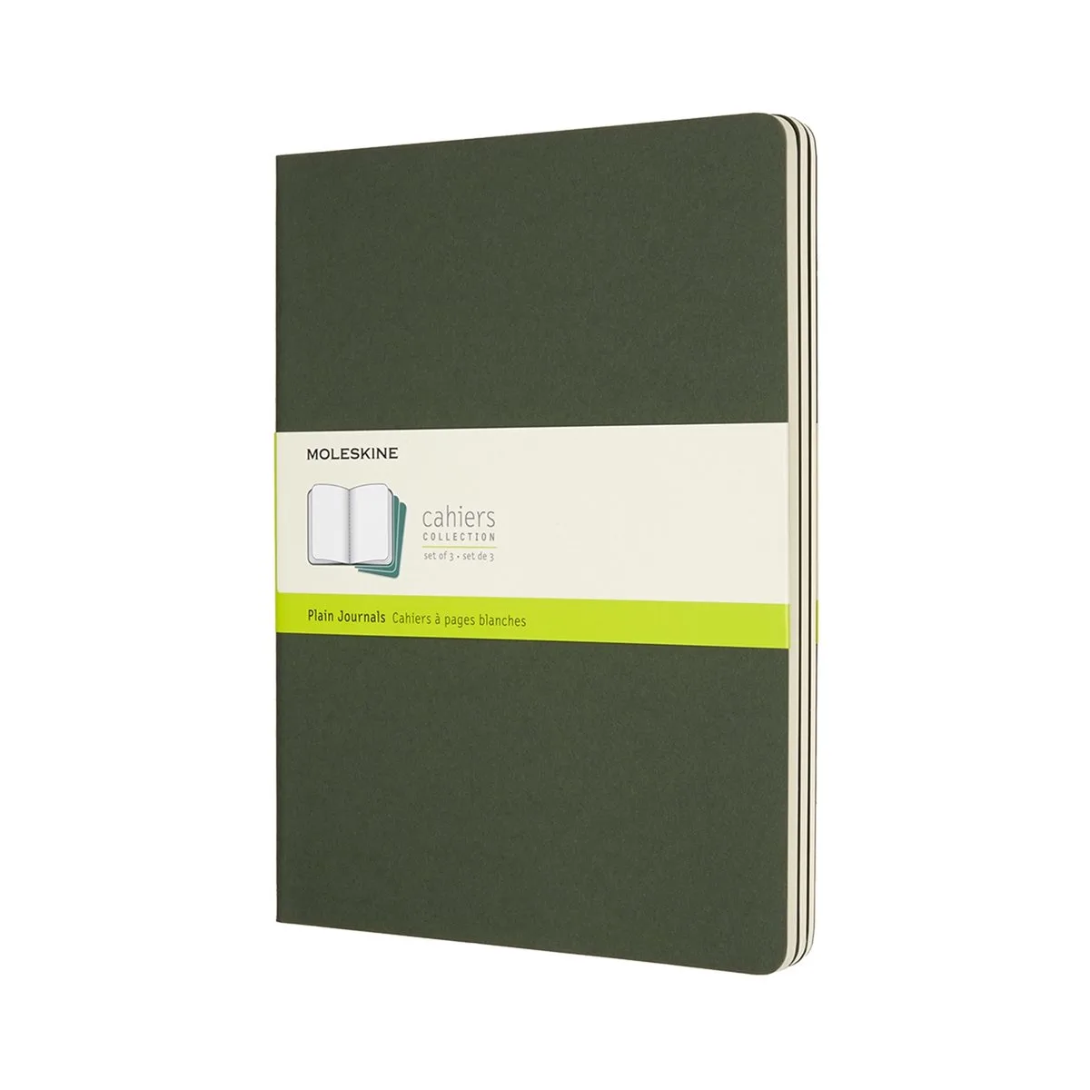 Cahier Journals - Extra Large - Blanco - set van 3 von Moleskine in Grün – Produktfoto