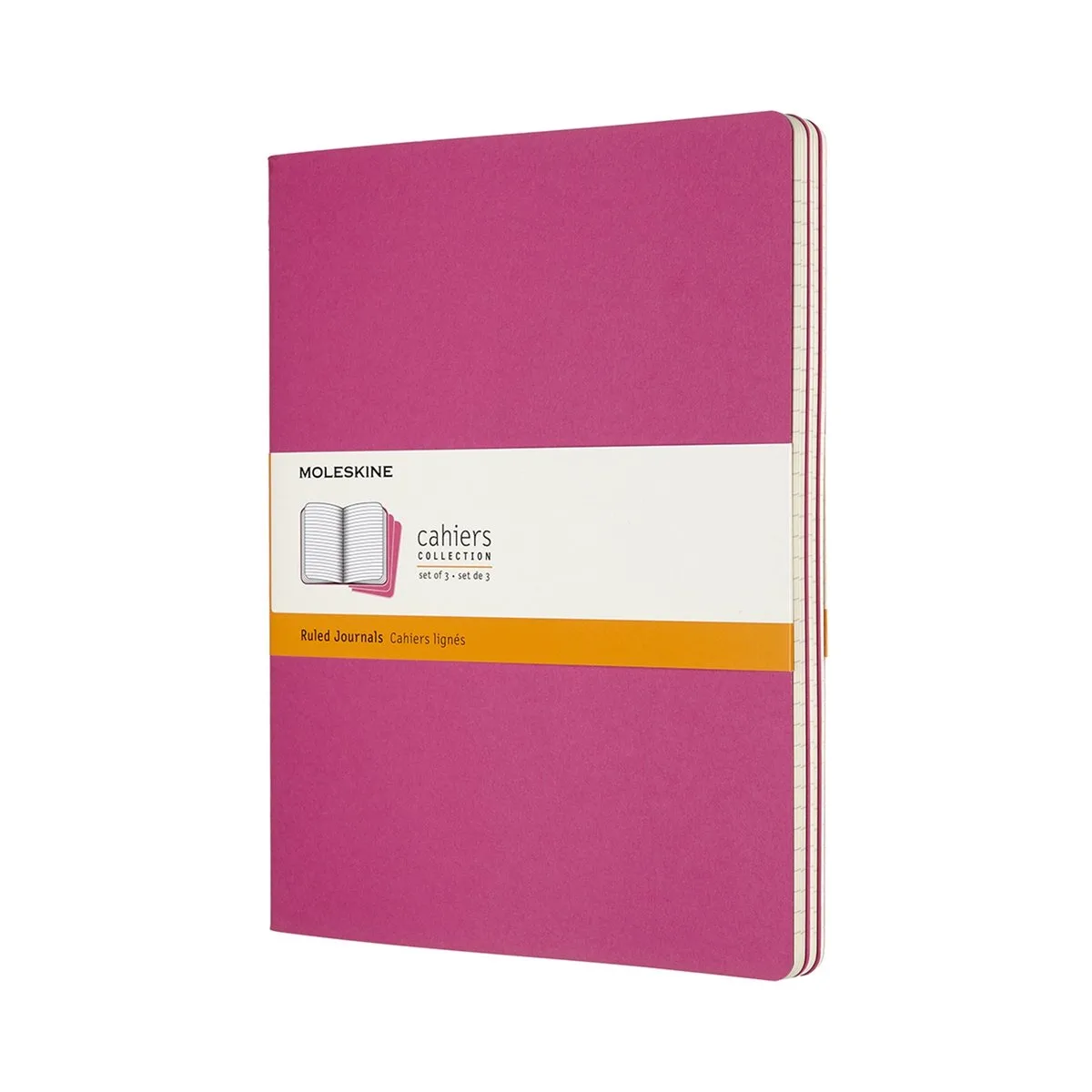 Cahier Journals - Extra Large - Gelinieerd - set van 3 van Moleskine in Roze – productfoto