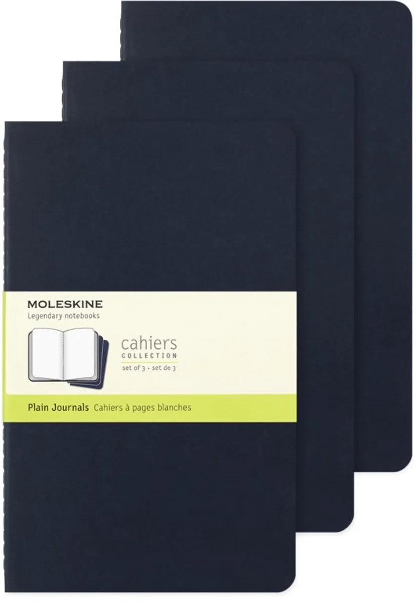 Cahier Journals - Large - Blanco - Indigo - set van 3 by Moleskine in Blue – product photo