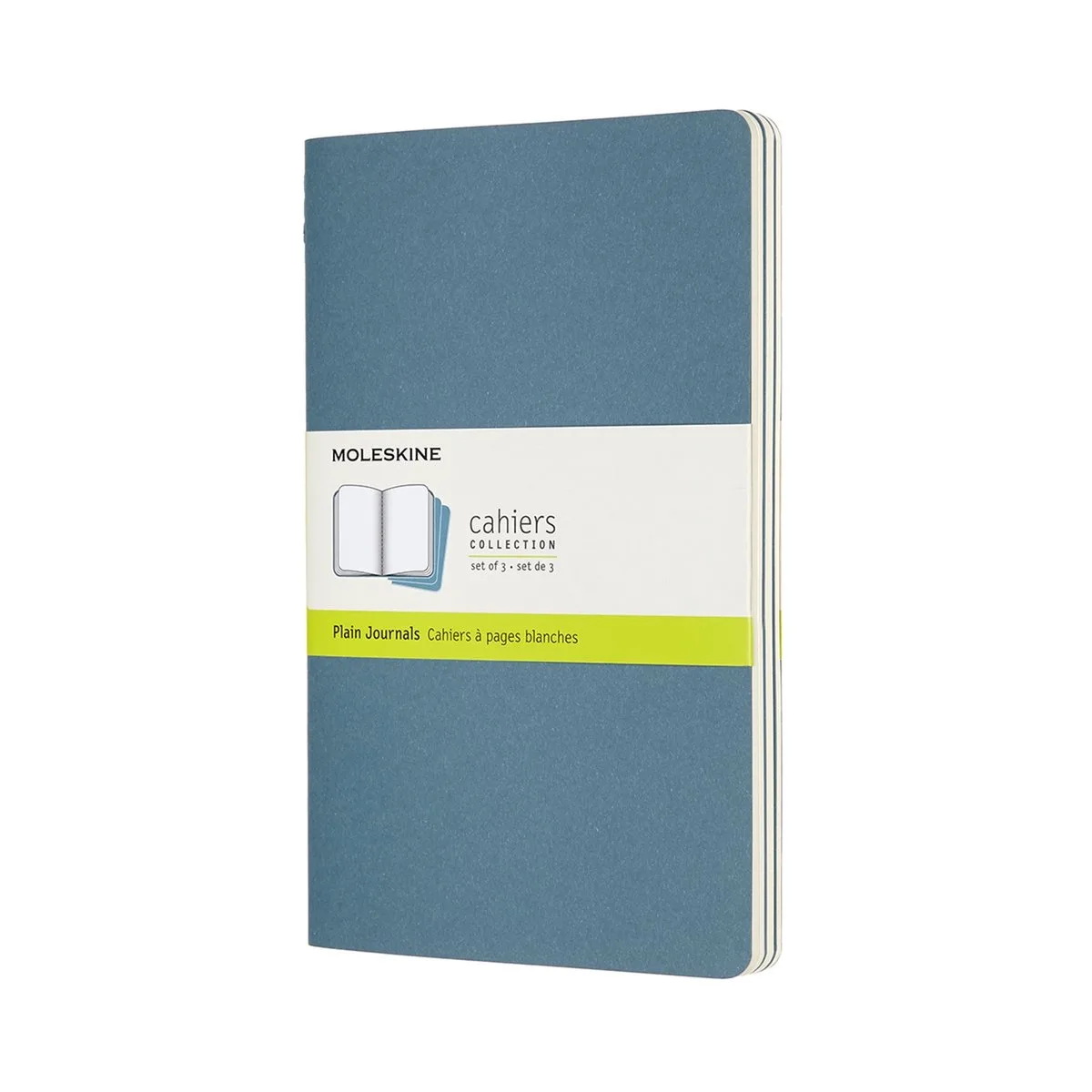Cahier Journals - Large - Blanco - set van 3 van Moleskine in Blauw – productfoto