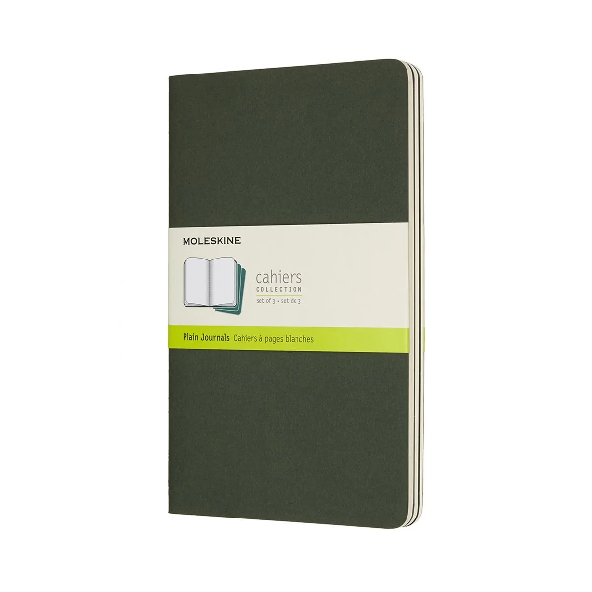 Cahier Journals - Large - Blanco - set van 3 von Moleskine in Grün – Produktfoto