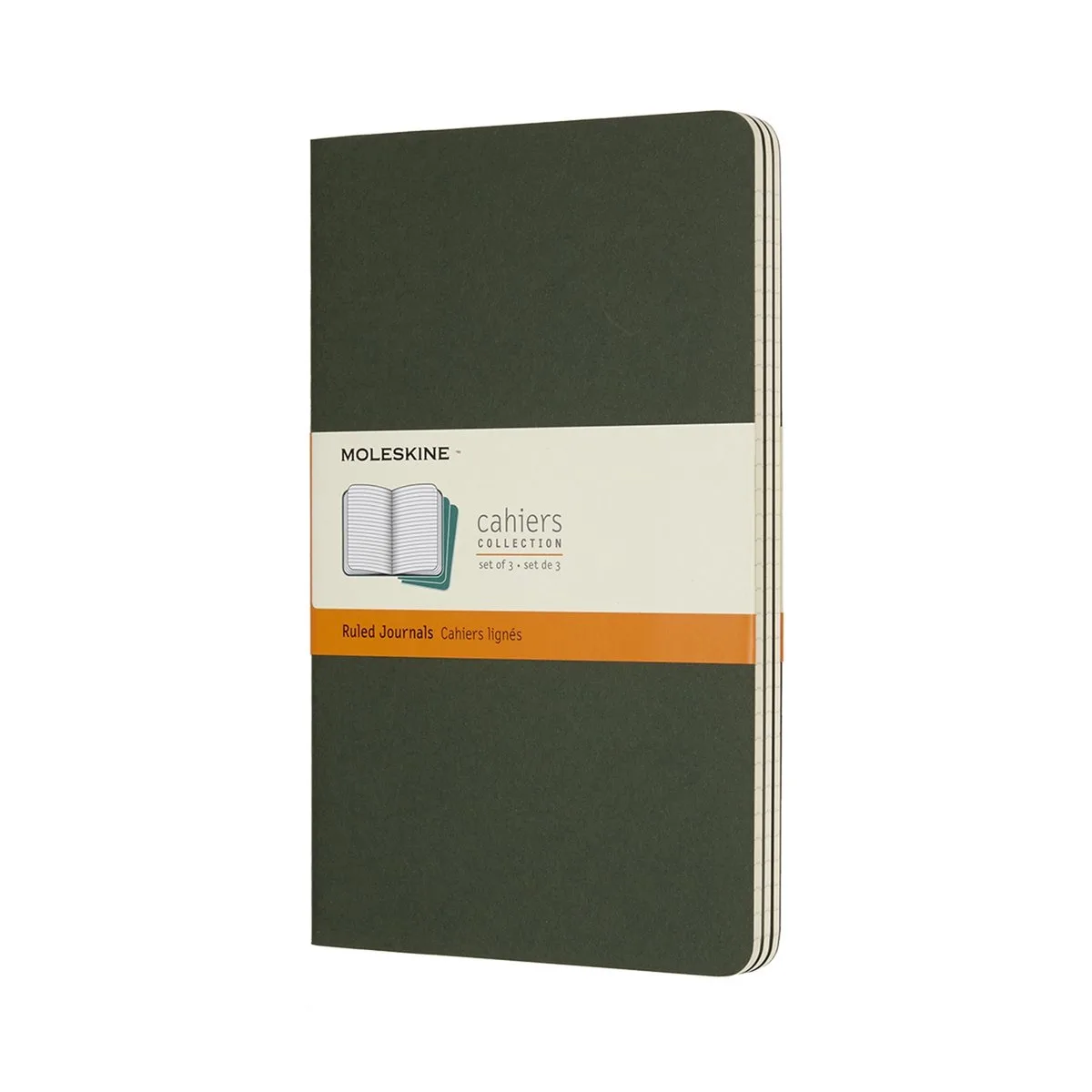 Cahier Journals - Large - Gelinieerd - set van 3 von Moleskine in Grün – Produktfoto