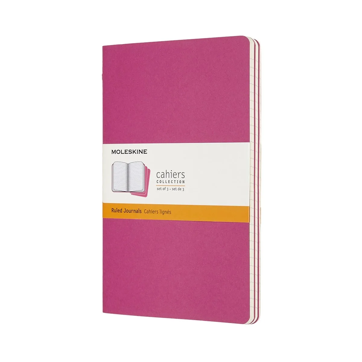 Cahier Journals - Large - Gelinieerd - set van 3 von Moleskine in Rosa – Produktfoto