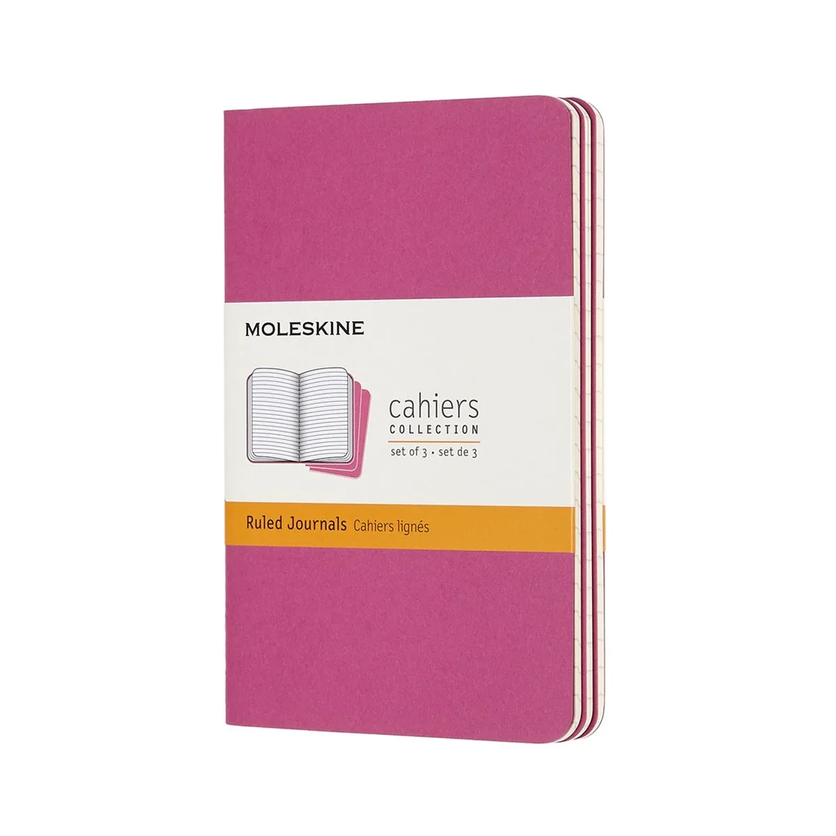 Cahier Journals - Pocket - Gelinieerd - set van 3 de Moleskine en Rose – photo produit