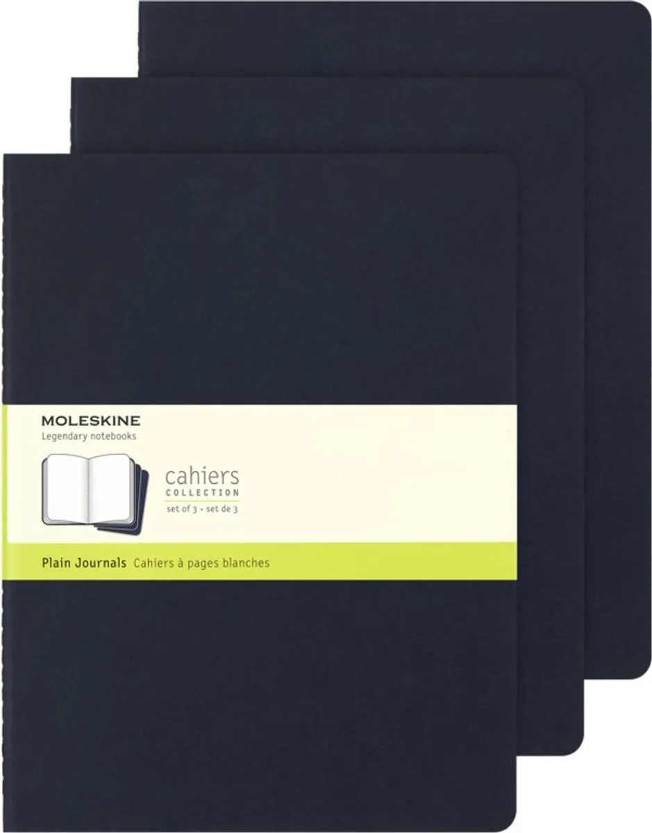 Cahier Journals - XL - Blanco - Indigo - set van 3 fra Moleskine i Blå – produktbillede