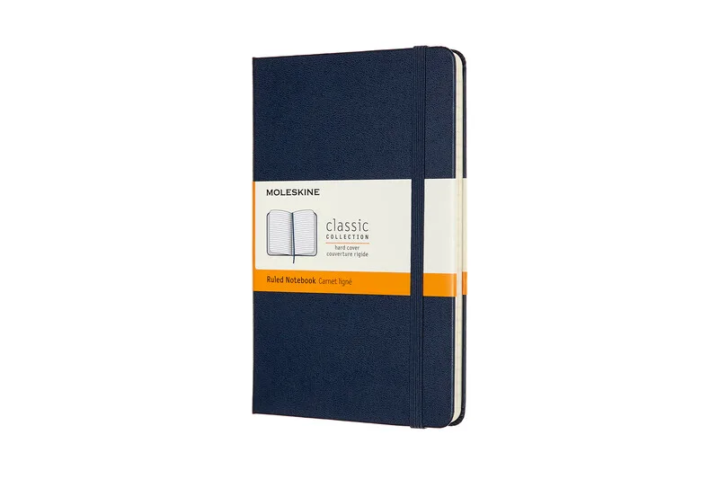 carnet classique format moyen ligné bleu saphir von Moleskine – Produktfoto