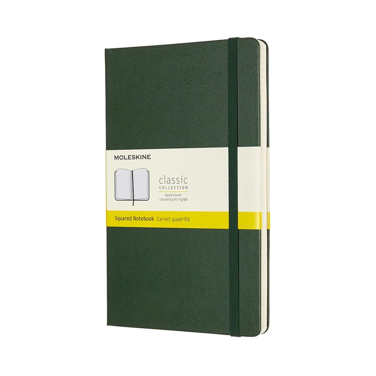 Classic Notitieboek - Large - Hardcover - Geruit de Moleskine en Mirte Groen – photo produit