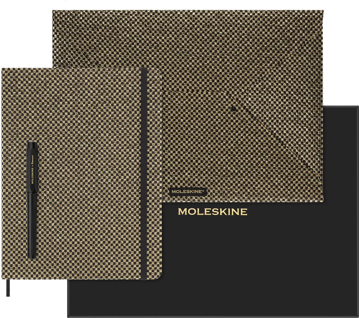 LE Shine Collection Ongedateerde Planner Bundel XL (18x25cm) Harde Kaft (Collector's Box) från Moleskine i Guld – produktbild