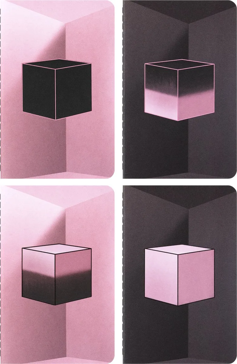 Limited Edition - BlackPink - Cahier Schrift Pocket (9x14cm) - set van 4 stuks fra Moleskine i Lyserød – produktbillede