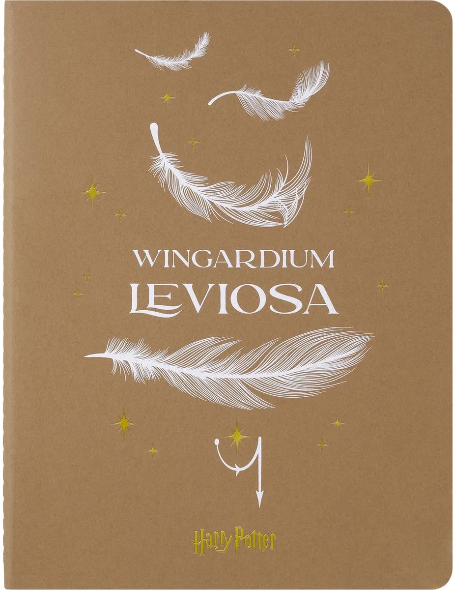 Limited Edition Harry Potter Cahier - XL (19x25cm) - Gelinieerd - Wingardium van Moleskine in Bruin – productfoto