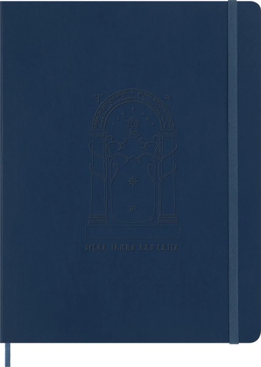Limited Edition Lord of the Rings Notitieboek XL - Softcover - Gelinieerd - Doors of Durin van Moleskine in Blauw – productfoto