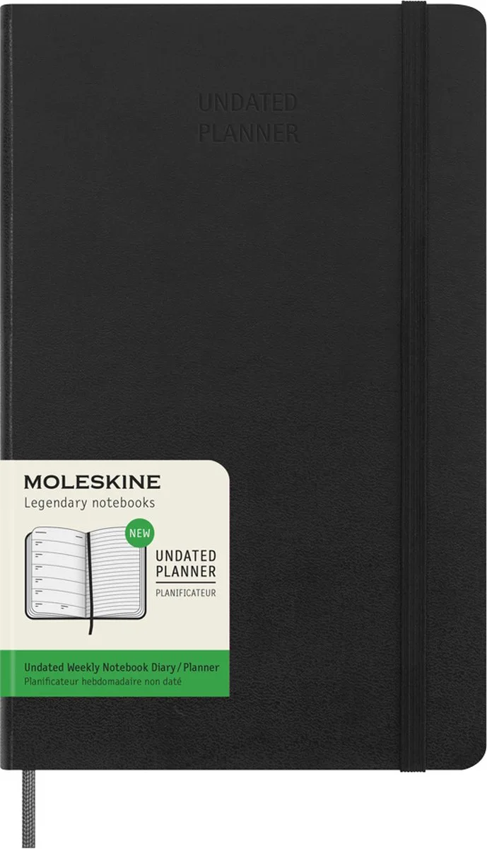 Limited Edition Undated Weekly Planner - Hard Cover - Large fra Moleskine i Sort – produktbillede