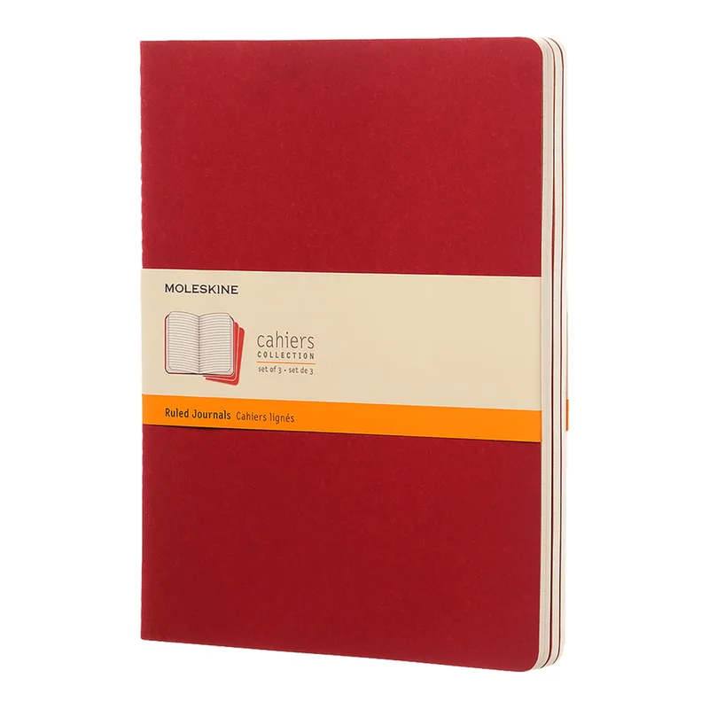 Lot de 3 cahiers lignés XXL - Rouge von Moleskine – Produktfoto