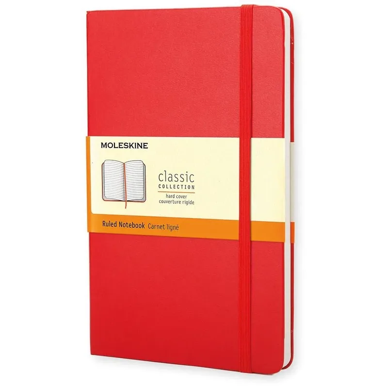 notitieboek, ft 13 x 21 cm, gelijnd, harde cover, 240 blad, rood by Moleskine – product photo