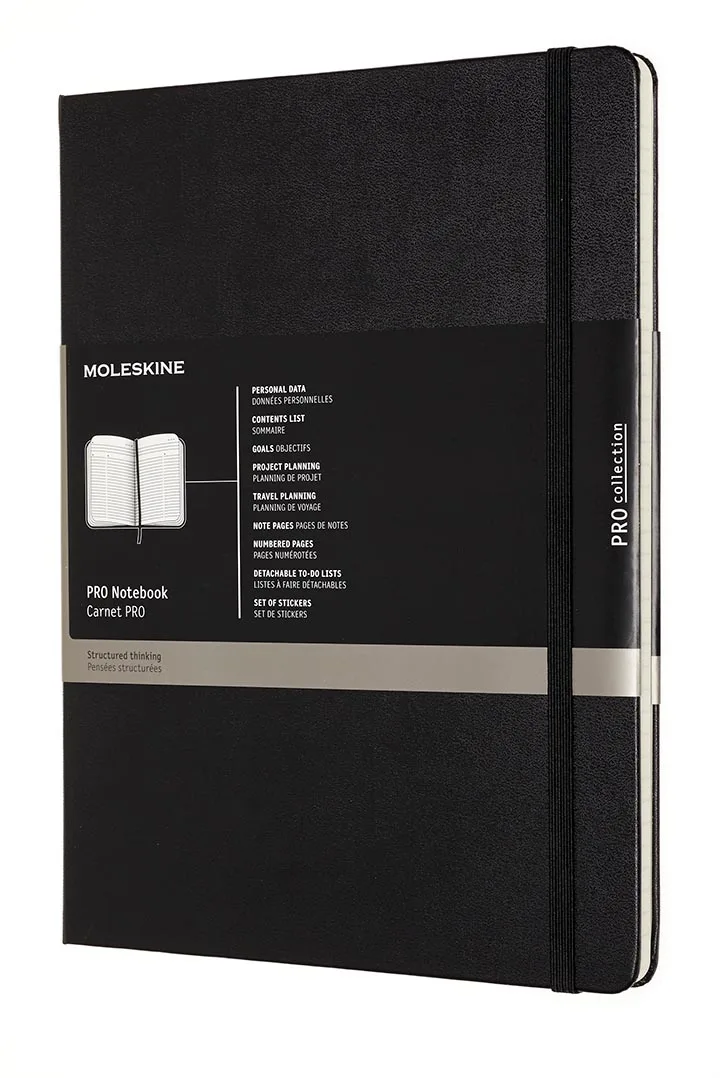 notitieboek professional, ft 19 x 25 cm, gelijnd, harde cover, 189 blad, zwart van Moleskine – productfoto