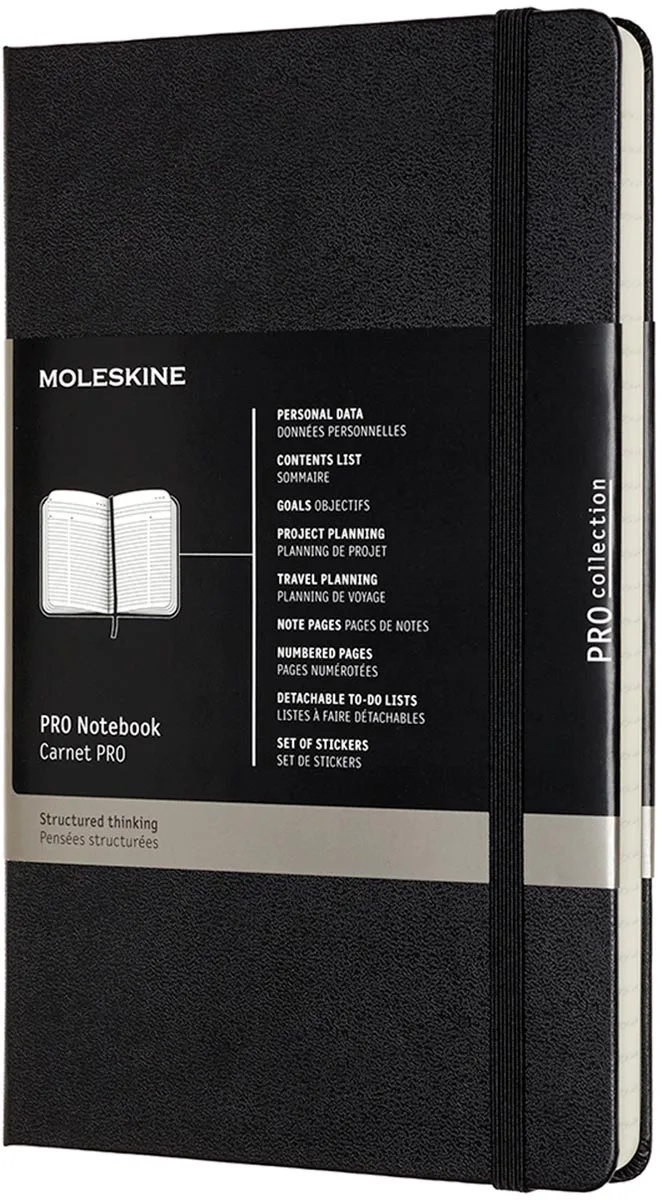 notitieboek professional, ft A4, gelijnd, harde cover, 189 blad, zwart von Moleskine – Produktfoto