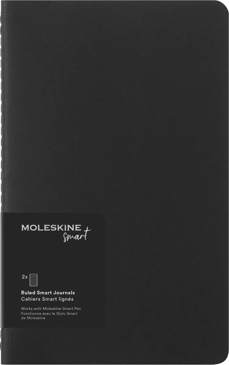 Notitieboek - Smart Collectie - Cahier - Large - Zachte Kaft - Gelinieerd - (Set van 2) by Moleskine in Black – product photo