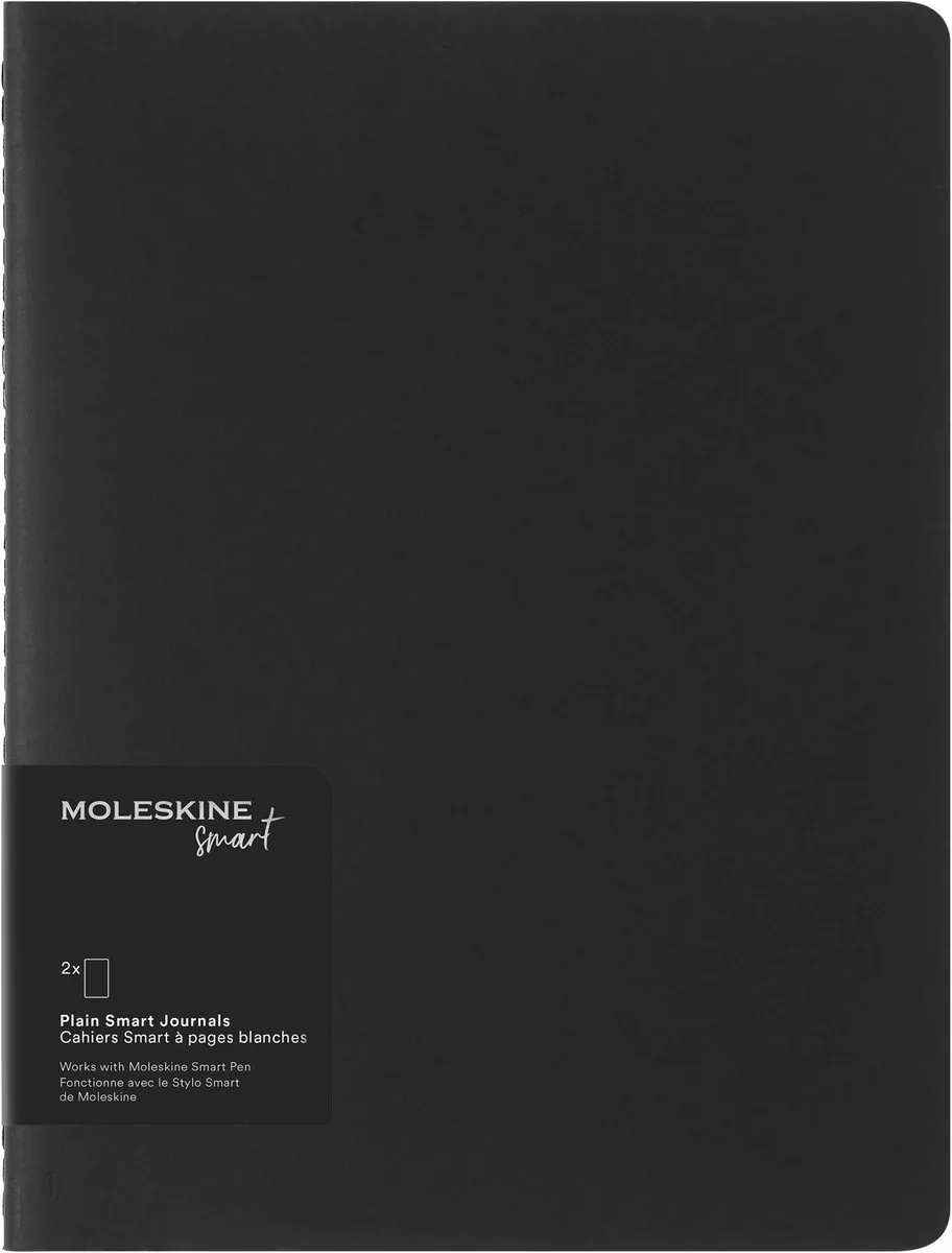 Notitieboek - Smart Collectie - Cahier - XL - Zachte Kaft - Gelinieerd - (Set van 2) de Moleskine en Noir – photo produit