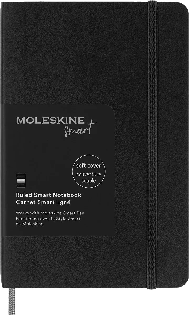 Notitieboek - Smart Collectie - Pocket - Zachte Kaft - Gelinieerd van Moleskine in Zwart – productfoto