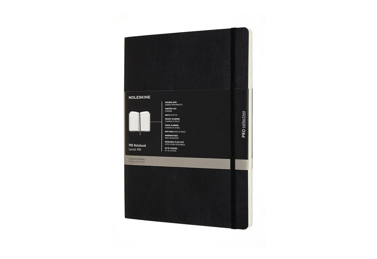 Notizbuch, Professionel - Weicher Einband - XL (19x25) - Soft Cover van Moleskine in Zwart – productfoto