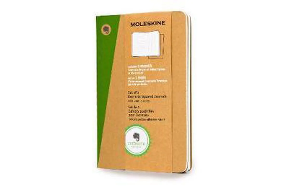 Pocket Squared Kraft Hard Evernote Journal with Smart Stickers 2 Set by Moleskine in Kraft Brown – product photo
