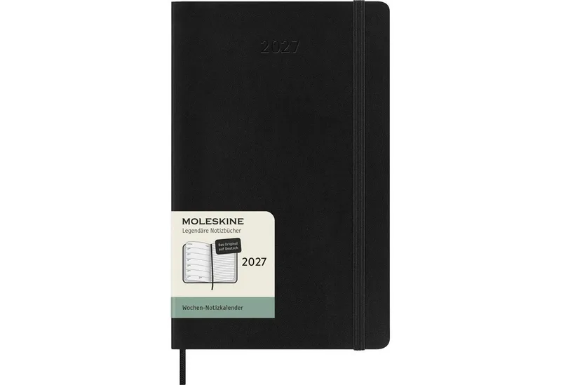 Taschenkalender Moleskine 12 Monate Wochen Notizkalender Deutsch 2027, Large/A5, 1... de Moleskine – photo produit