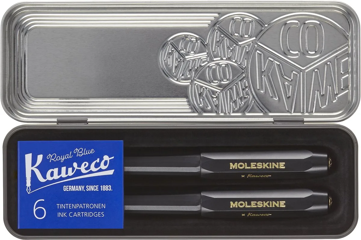 X Kaweco Stifte-Set, Vulpen Medium & Balpen 1,0mm de Moleskine en Noir – photo produit