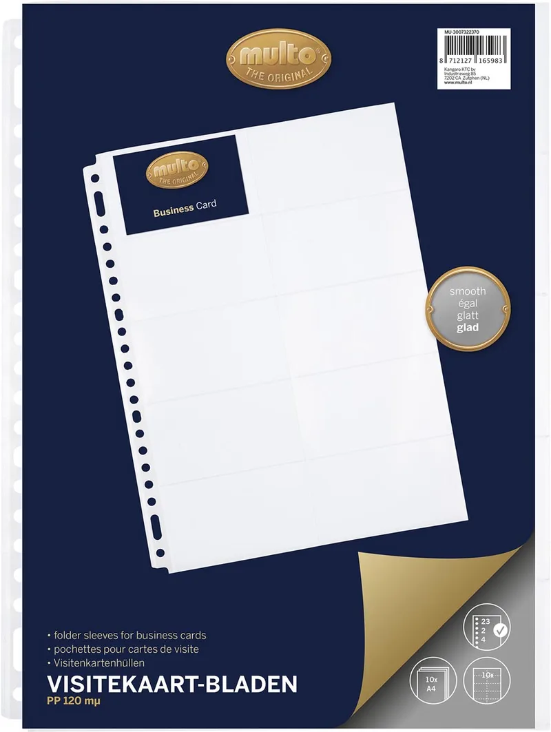geperforeerde showtas voor visitekaarten ft A4, 10 vakken, pak van 10 stuks by Multo – product photo