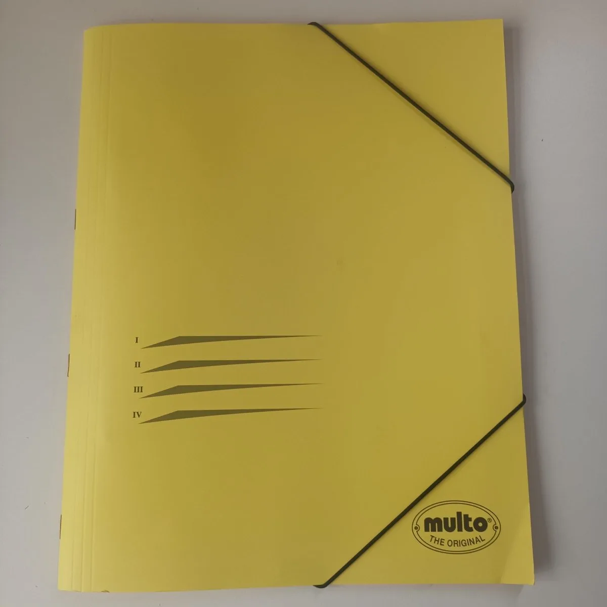 Relatiedossier Sorteermap Geel Karton FSC 5730043 Elastiek 4 tabs Opbergmap 4 stuks van Multo in Geel 4 stuks – productfoto